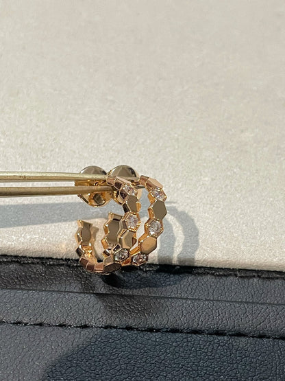 HONEE PINK GOLD DIAMOND HOOP EARRINGS