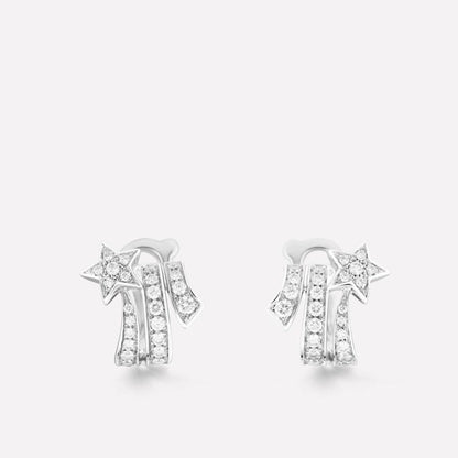 STAR DOUBLE ROW DIAMOND SILVER EARRNING