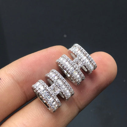 CLIC H SILVER DIAMOND EARRINGS