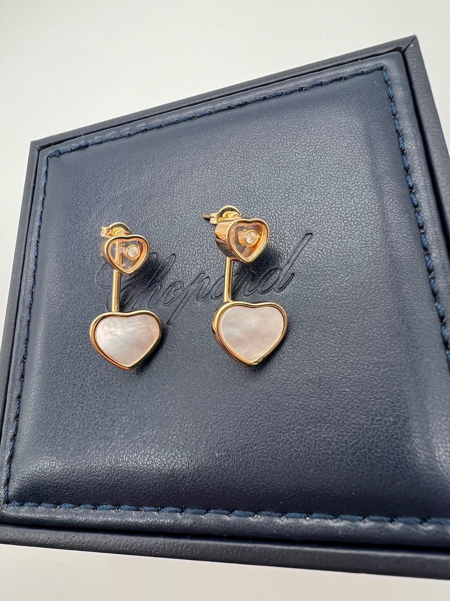 HAPPY HEART PINK GOLD DROP EARRINGS