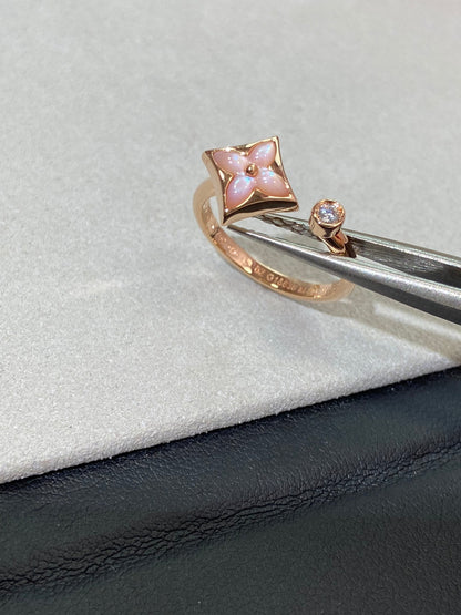 STAR 1 DIAMOND PINK MOP PINK GOLD RING