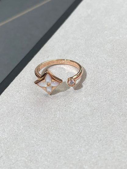 STAR 1 DIAMOND MOP PINK GOLD RING