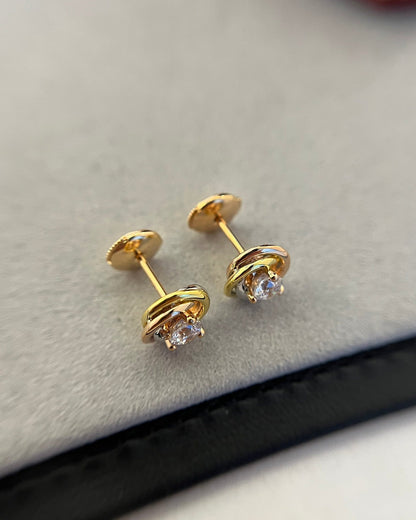 TRINITY DIAMOND MINI STUD EARRINGS