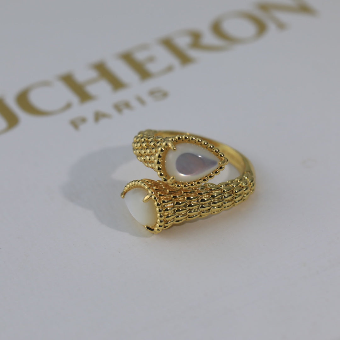 BOHEME MOP 2 MOTIF GOLD RING