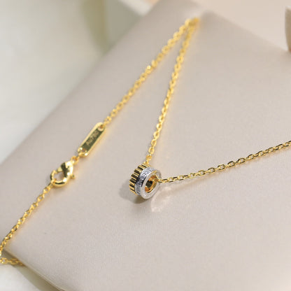 QUATRE 2 ROW PEDANT GOLD DIAMOND NECKLACE