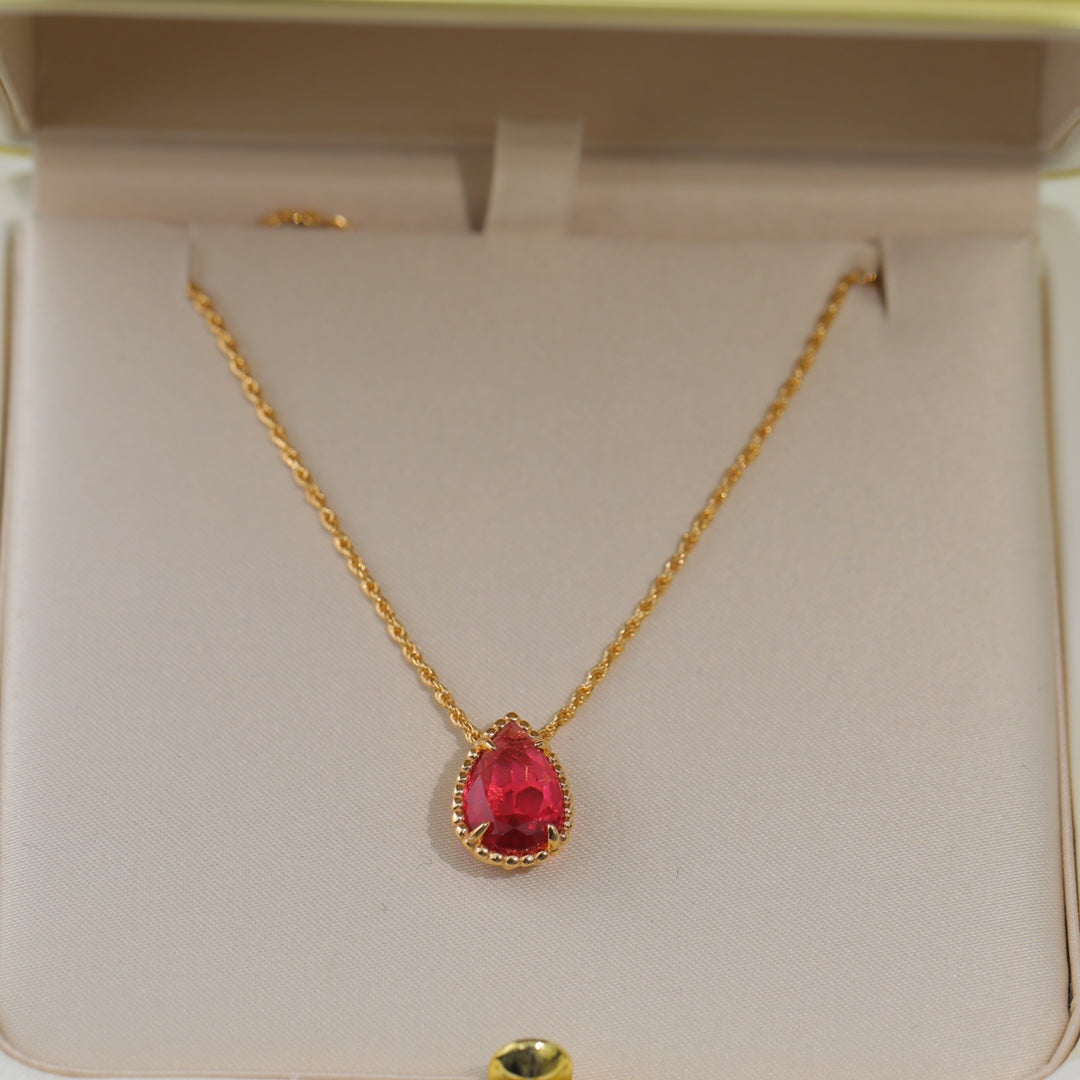 BOHEME CARNELIAN PINK GOLD NECKLACE