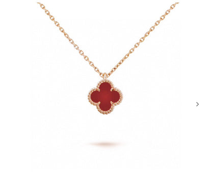 CLOVER MINI PINK GOLD NECKLACE