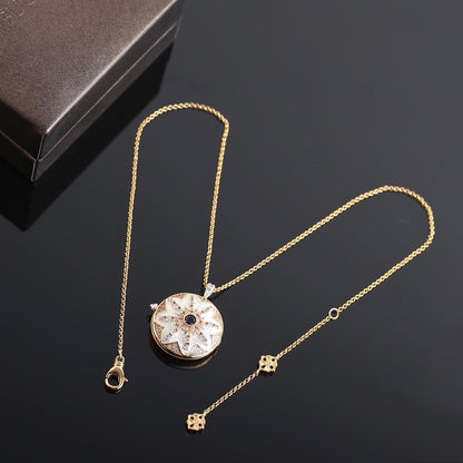 MARCRI CLASSIC CIRCLE PEDNANT PINK GOLD NECKLACE