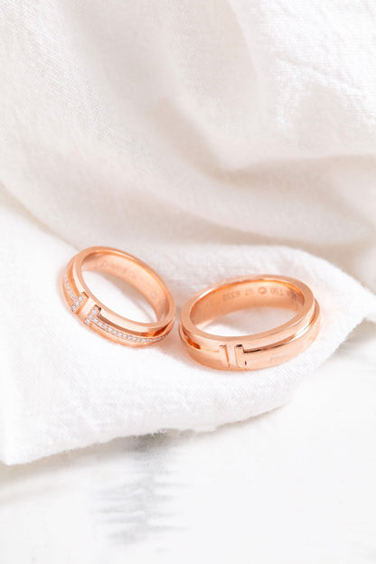 T PINK GOLD RING