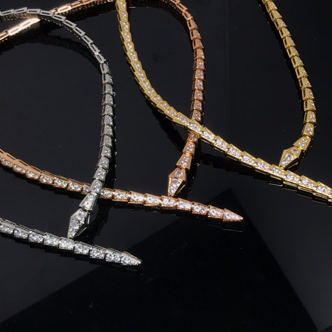 SERPENT VIPER DIAMOND PAVED NECKLACE