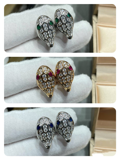 SERPENT DIAMOND STUD EARRINGS