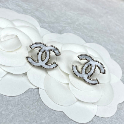 CC SILVER MARBLE EARRINGS