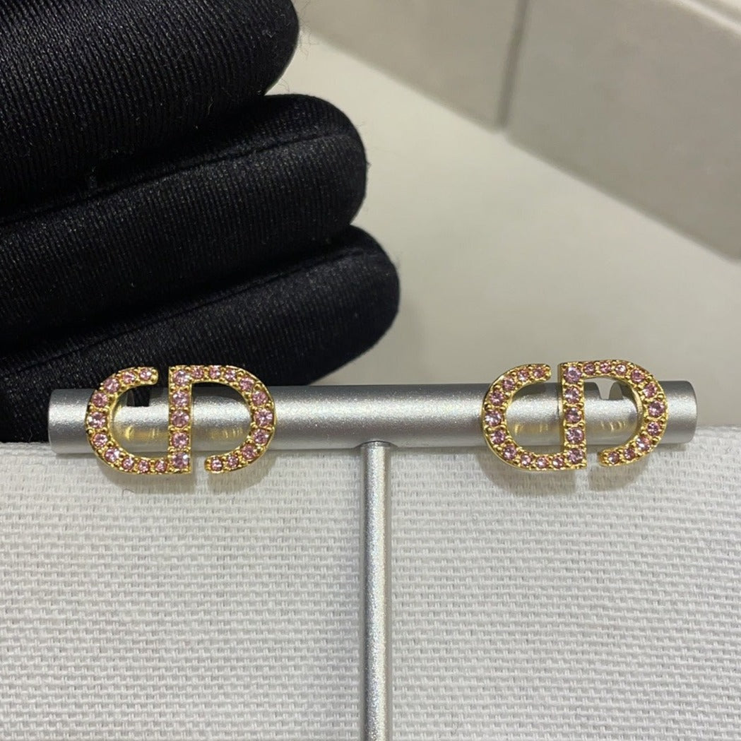 PETIT CD DIAMOND GOLD EARRINGS