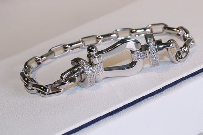 FORCE 10 HALF DIAMOND BUCKLE CHAIN LINK LARGE MODEL