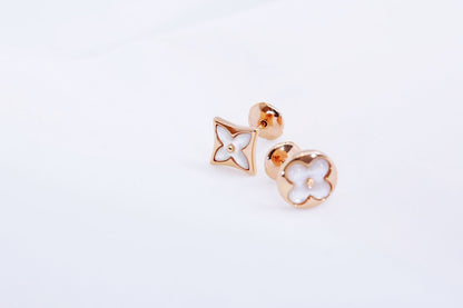 STAR AND SUN PINK GOLD MOP STUD EARRINGS