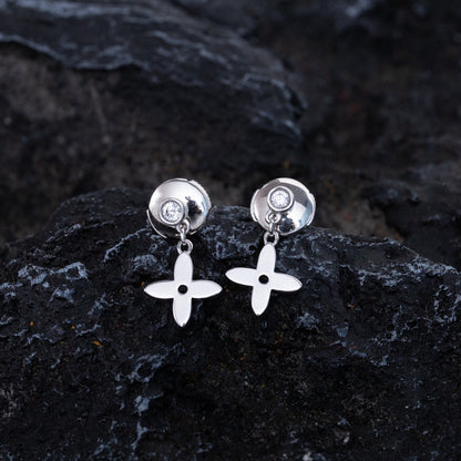 VIDYLLE SILVER DIAMOND MINI DROP EARRINGS