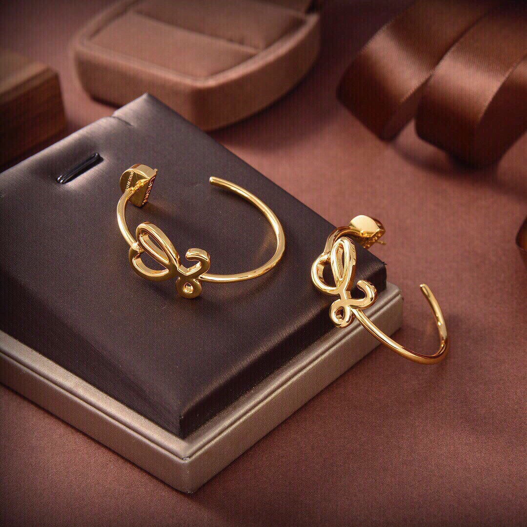 ANAGRAM L HOOP GOLD EARRINGS