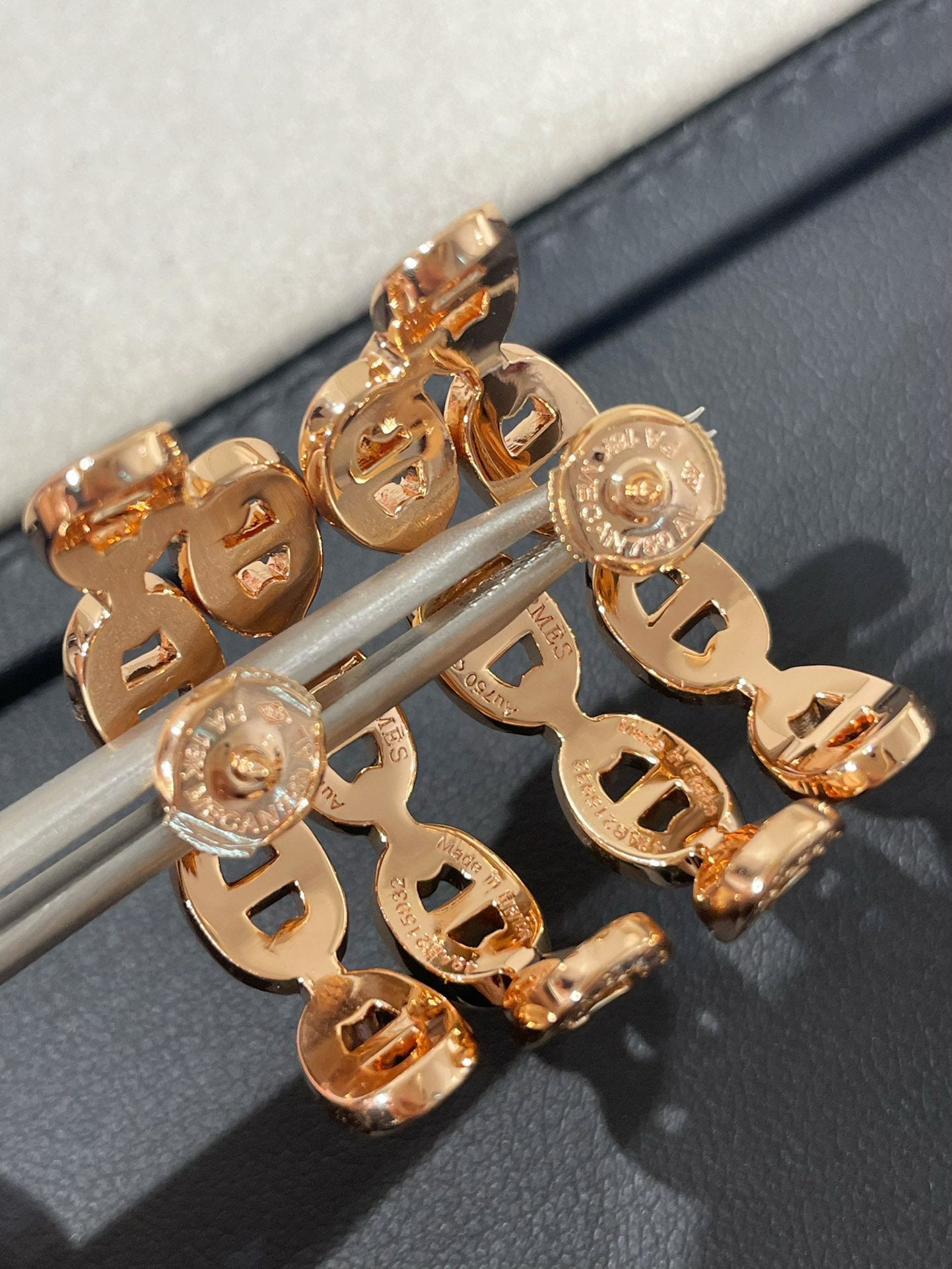 CHAINE ANCRE DIAMOND PINK GOLD EARRINGS