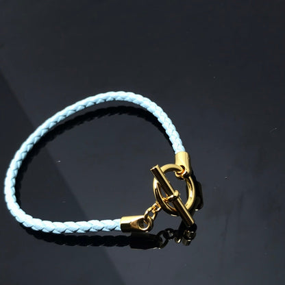 GLENAN H BRACELET LIGHT BLUE CALFSKIN