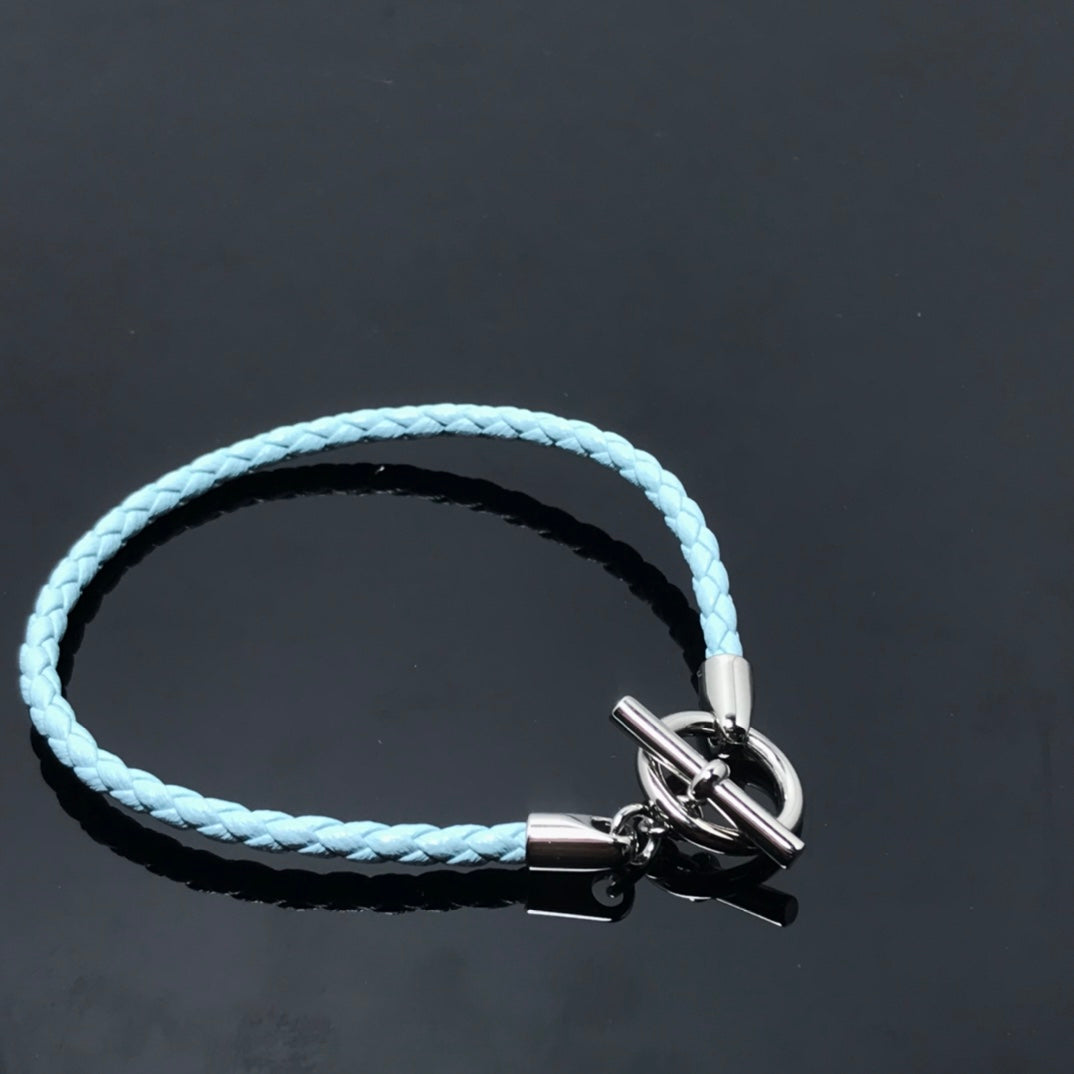 GLENAN H BRACELET LIGHT BLUE CALFSKIN