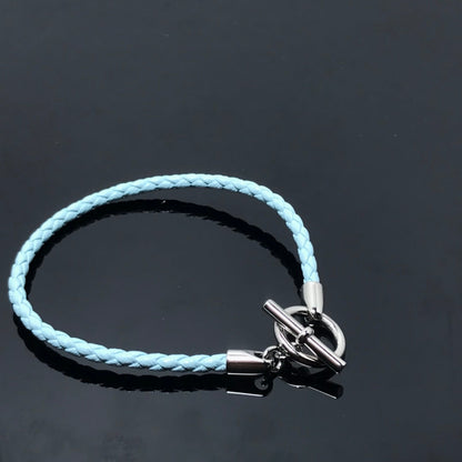 GLENAN H BRACELET LIGHT BLUE CALFSKIN