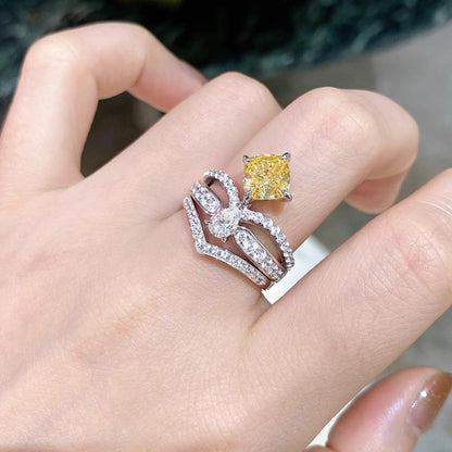 JOSEPHINE YELLOW DIAMOND SILVER RING