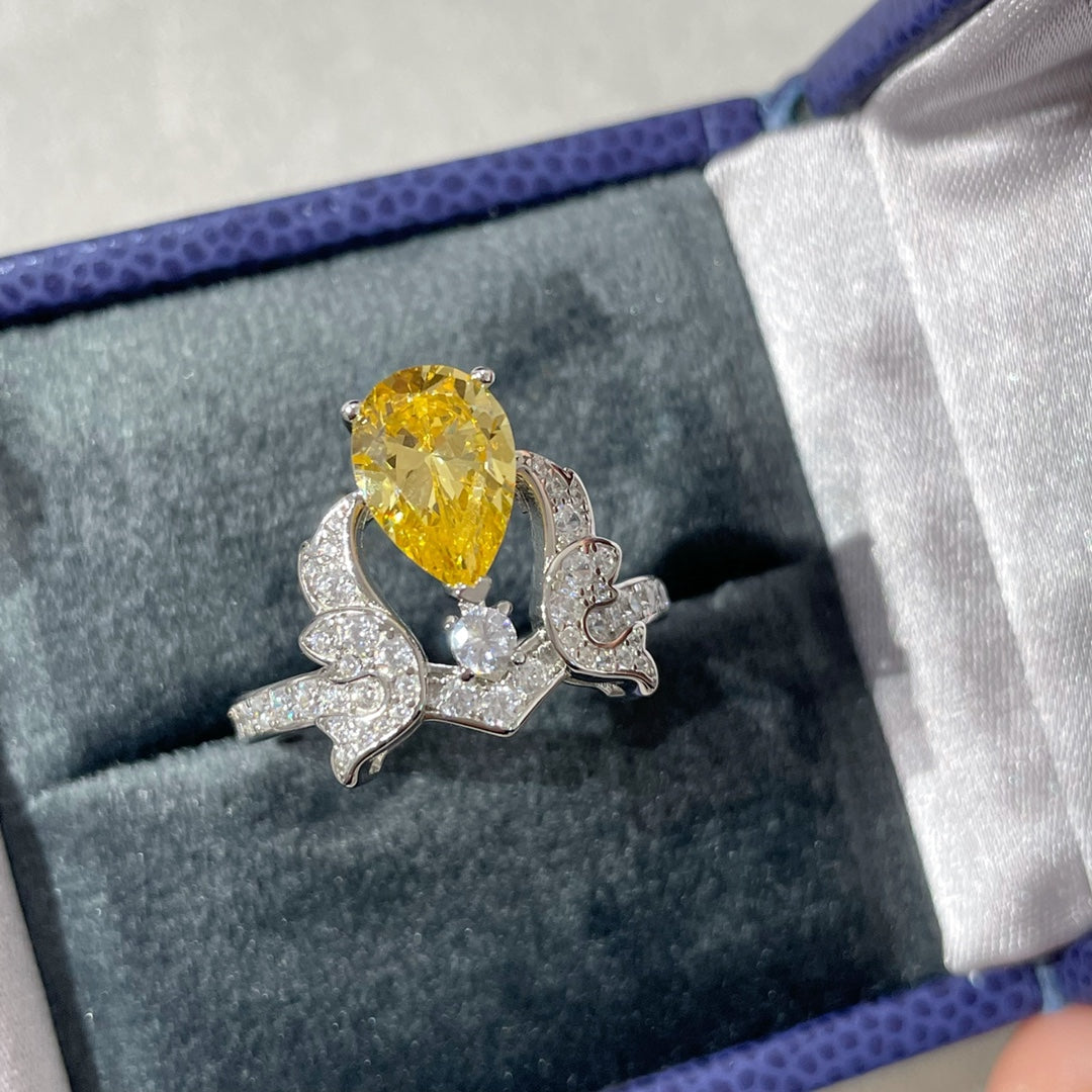 SOIR DE FETE YELLOW DIAMOND SILVER RING