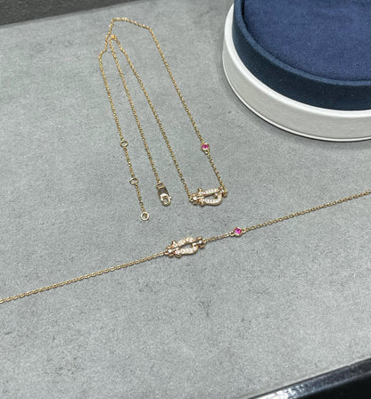 FORCE 10 DIAMOND PINK GOLD NECKLACE