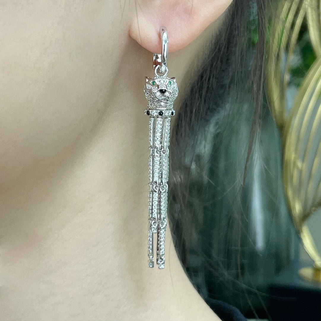 PANTHERE DIAMOND DROP EARRINGS