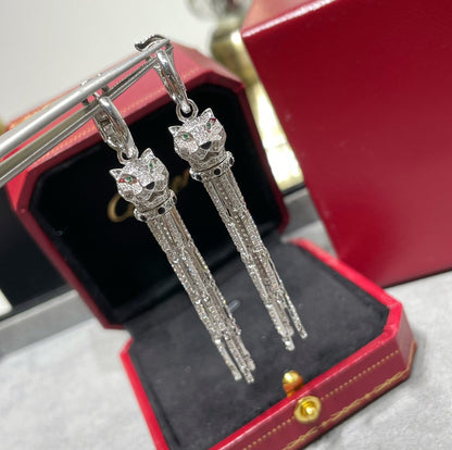 PANTHERE DIAMOND DROP EARRINGS