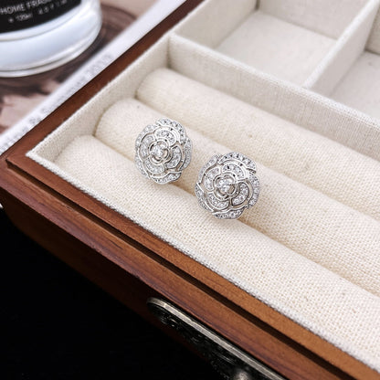 BOUTON CAMELIA DIAMOND STUD EARRINGS