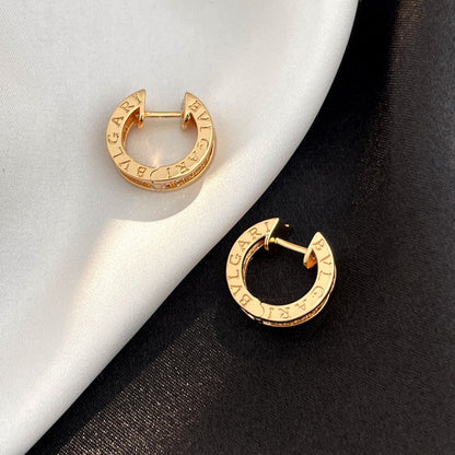 ZERO 1 DIAMOND PAVED MINI PINK GOLD EARRINGS