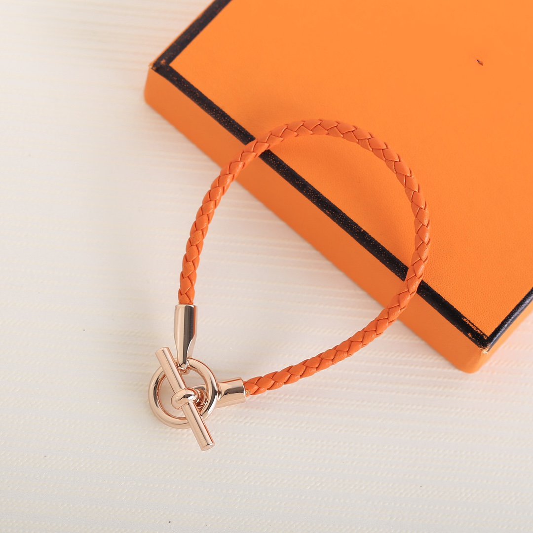 GLENAN PINK GOLD LEATHER BRACELET