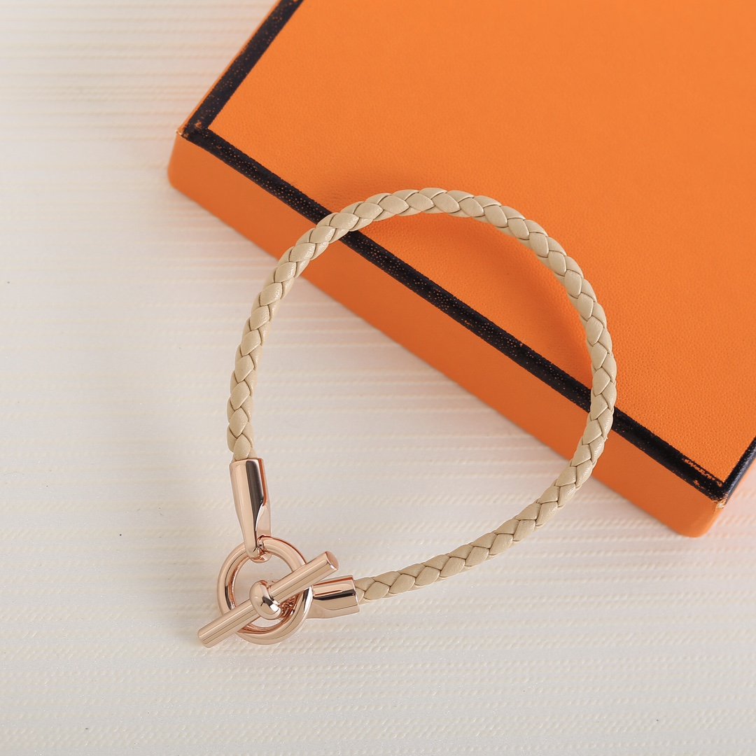 GLENAN PINK GOLD LEATHER BRACELET