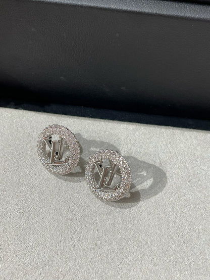 LV BY NIGHT DIAMOND PAVED STUD EARRINGS