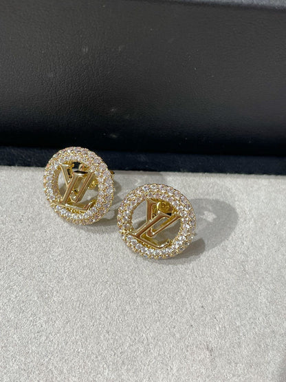 LV BY NIGHT DIAMOND PAVED STUD EARRINGS