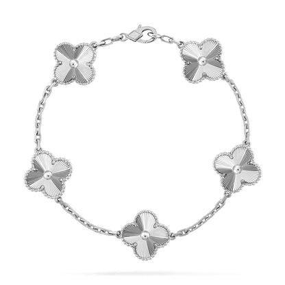 CLOVER 5 MOTIF SILVER BRACELET