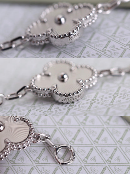 CLOVER 5 MOTIF SILVER BRACELET