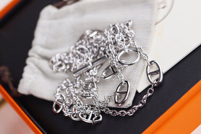 HM FARANDOLE 120 LONG SILVER NECKLACE