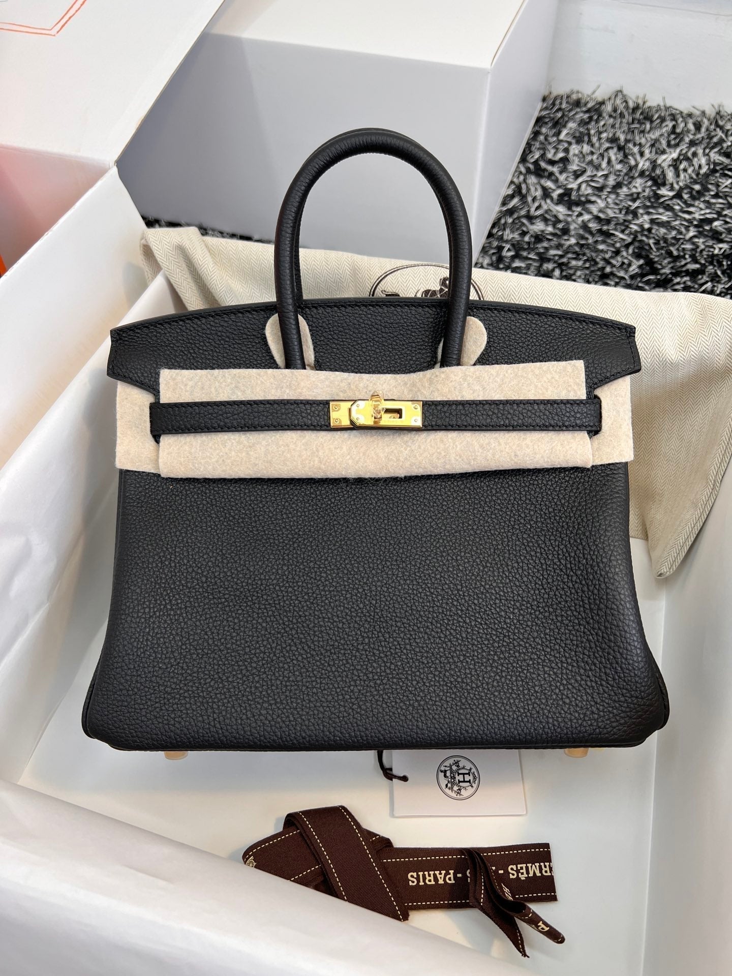 HM BIRKIN 25CM BLACK TOGO LEATHER GOLD HARDWARE