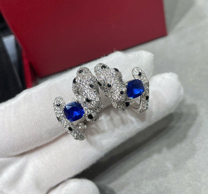 PANTHERE DE CARTI BLUE DIAMOND EARRINGS