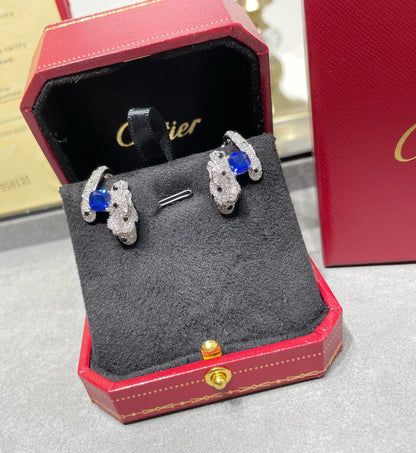 PANTHERE DE CARTI BLUE DIAMOND EARRINGS