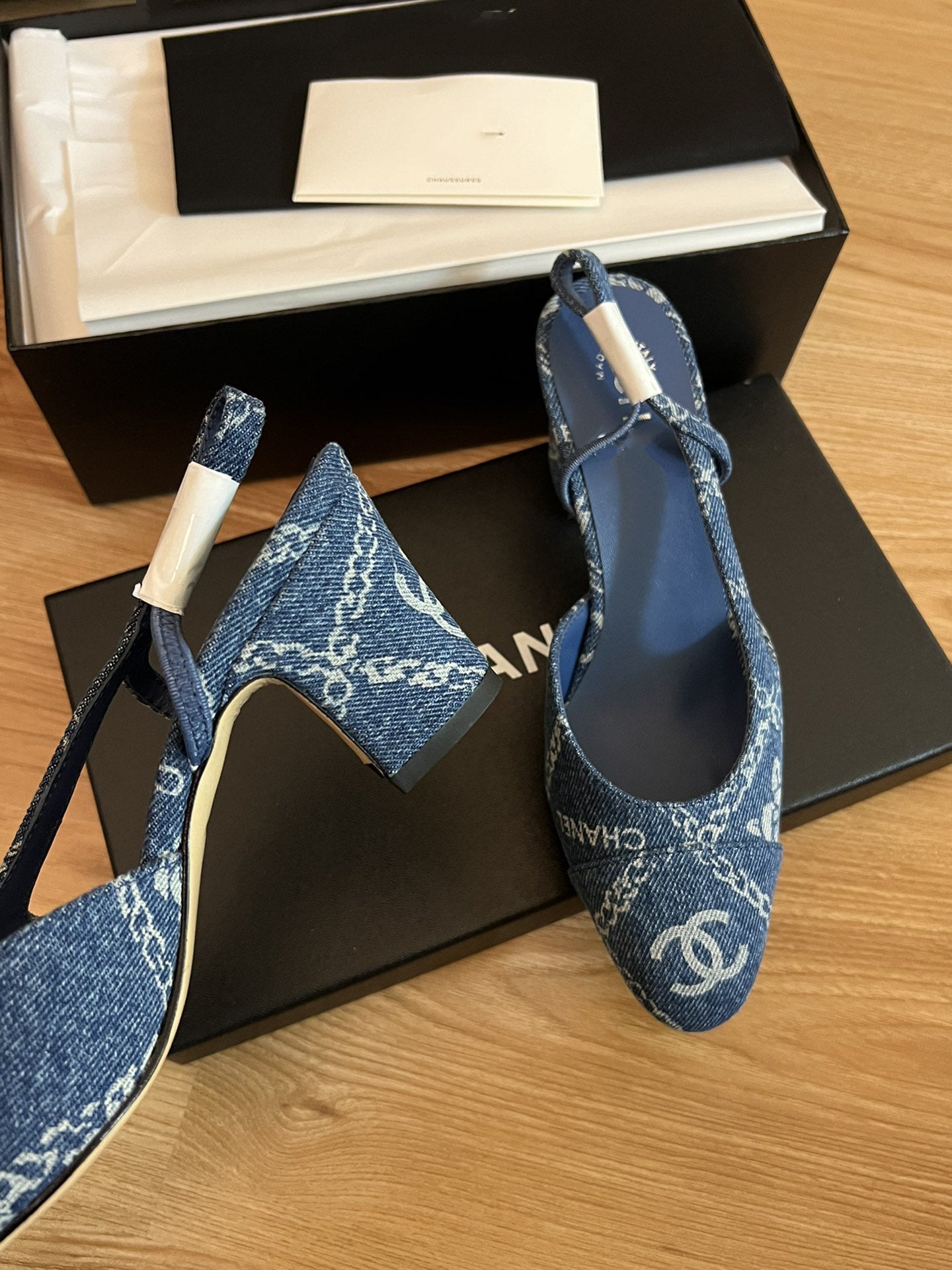 high slingbacks blue denim