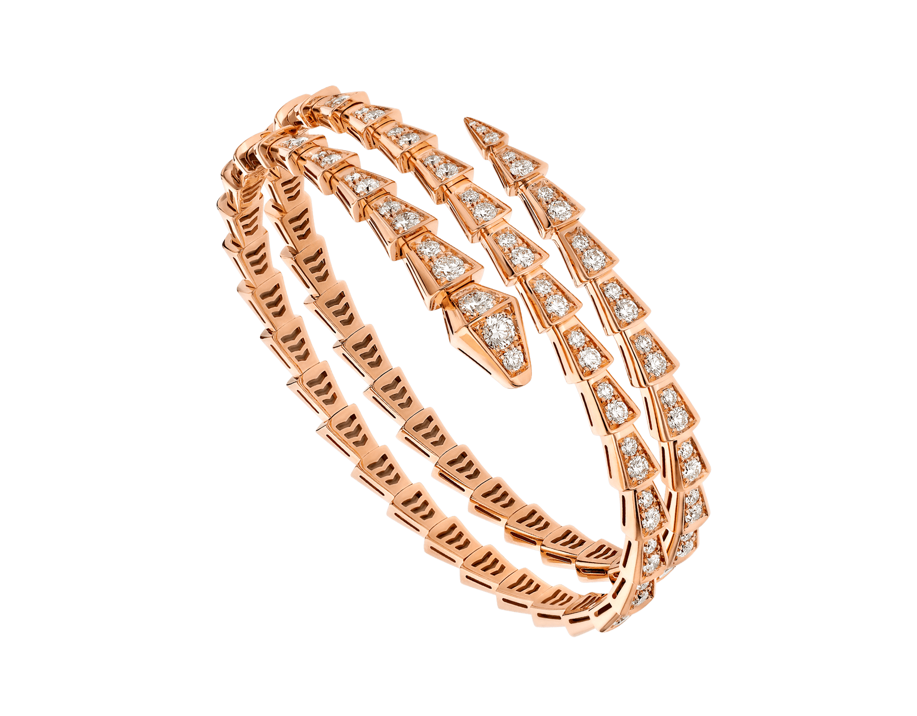 SERPENTI BRACELET PINK GOLD DIAMOND DOUBLE ROW