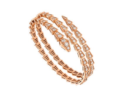 SERPENTI BRACELET PINK GOLD DIAMOND DOUBLE ROW