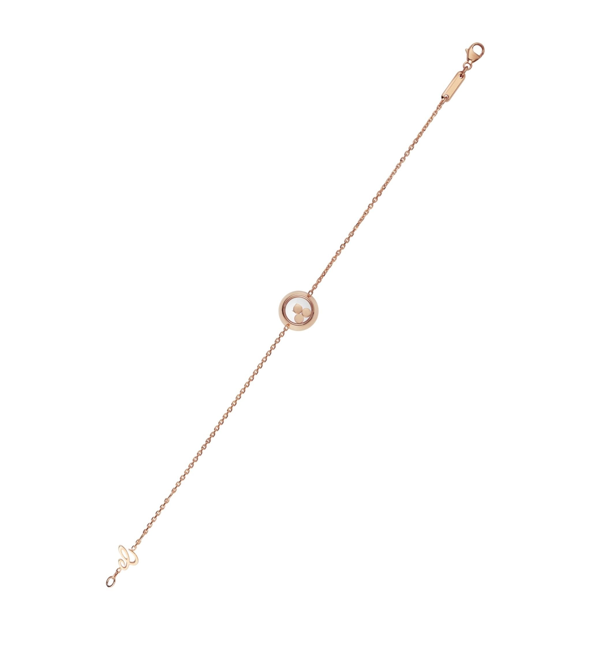 HAPPY HEART BRACELET PINK GOLD 3 DIAMOND