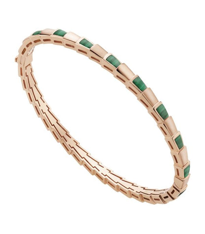 SERPENTI BRACELET PINK GOLD MALACHITE