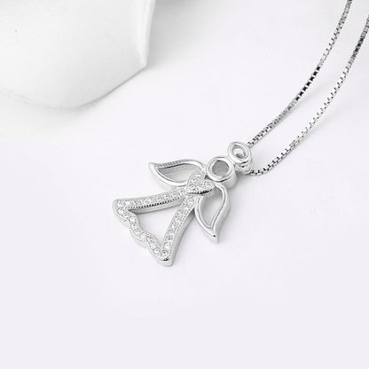 Sterling silver necklace cute little angel pendant