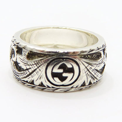 GG ENGRAVED SILVER RING