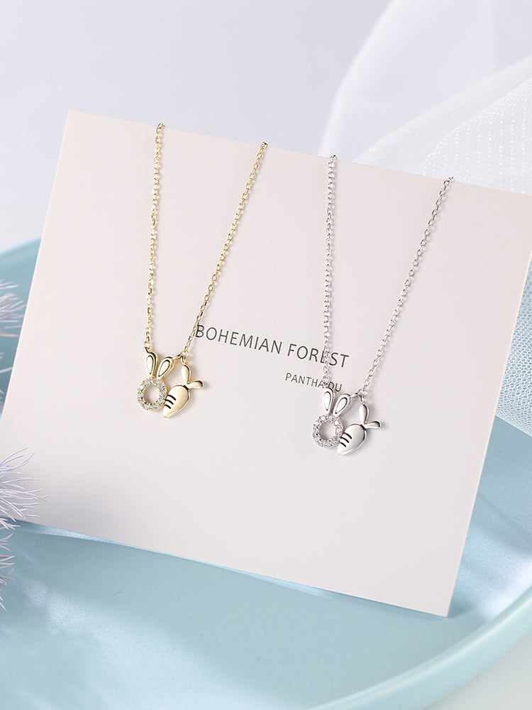 18K Gold Plated Rabbit Necklace - Trendy Cute Jewelry